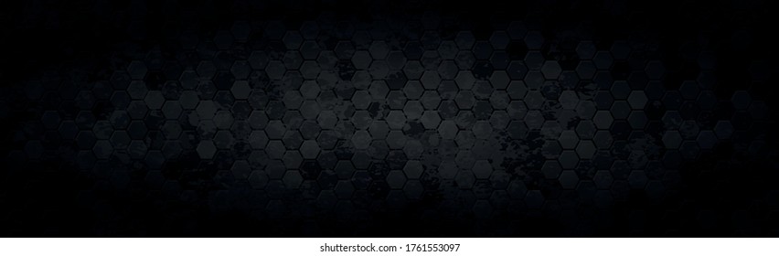 Panoramic texture of black and gray carbon fiber - Vector illustration