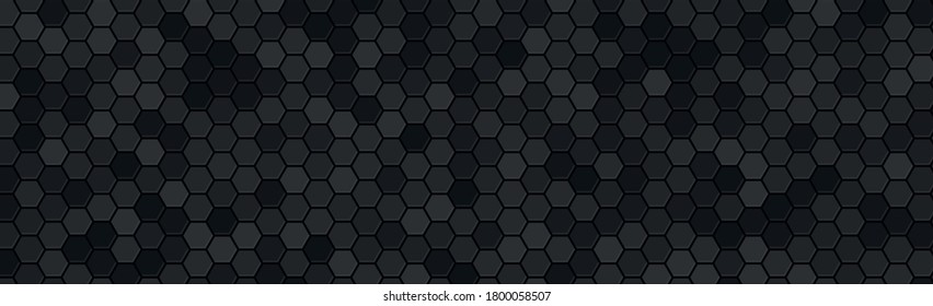 Panoramic texture of black and gray carbon fiber - Vector