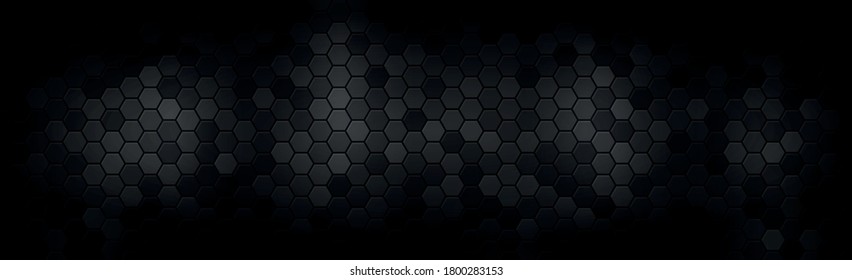 Textura panorámica de fibra de carbono negra y gris - Vector