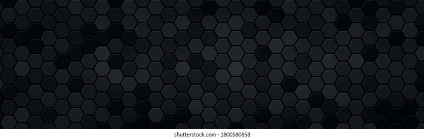 Panoramic texture of black and gray carbon fiber - Vector