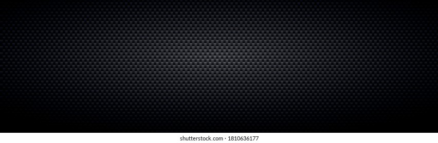 Panoramic texture of black and gray carbon fiber - illustration