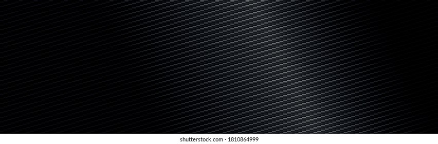 Panoramic texture of black and gray carbon fiber - illustration