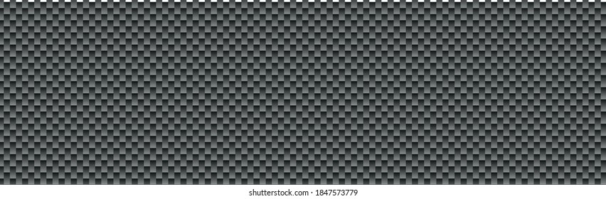 Textura panorámica de fibra de carbono negra y gris - ilustración