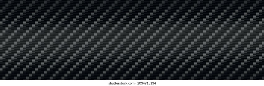Panoramic texture of black and gray carbon fiber - illustration