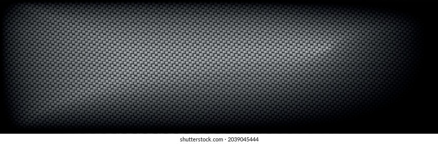Panoramic texture of black and gray carbon fiber - illustration