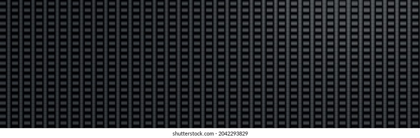 Panoramic texture of black and gray carbon fiber - illustration
