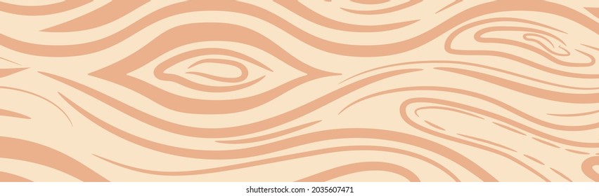 Textura panorámica de madera clara con nudos - Ilustración vectorial