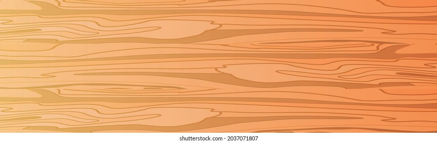 Panoramic texture of light wood with knots - Vector illustration