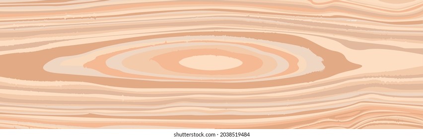 Panoramic texture of light wood with knots - Vector illustration
