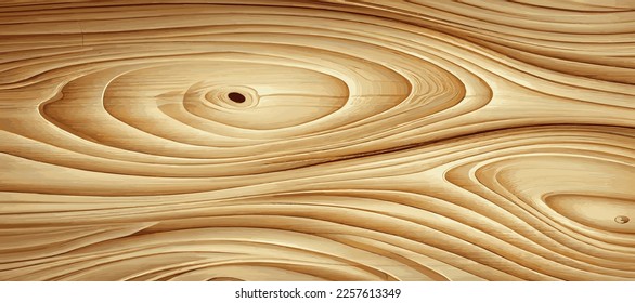 Textura panorámica de madera clara con nudos - Ilustración vectorial
