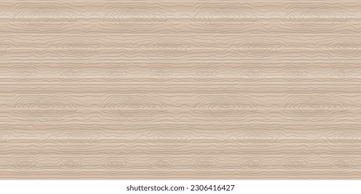 Panoramic texture of light wood with knots. Vector illustration. Eps 10.