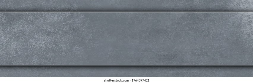 Panoramic texture of realistic gray concrete - Vector illustration