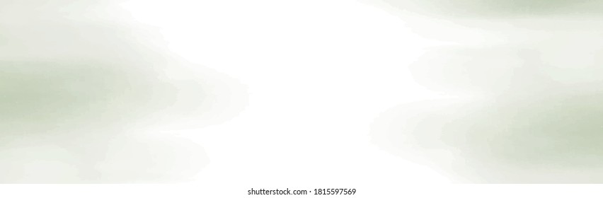 Panoramic texture of realistic green watercolor on a white background - Vector