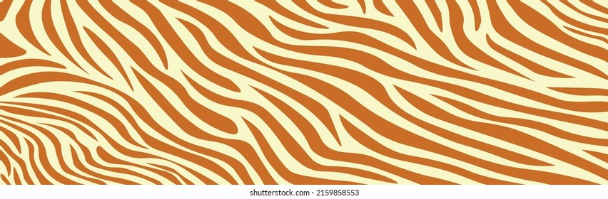 Panoramic texture zebra skin set of chaotic lines - Vector illustration