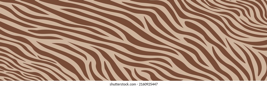 Panoramic texture zebra skin set of chaotic lines - Vector illustration