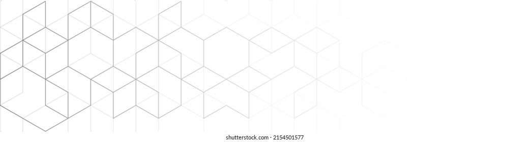 Panoramic view of abstract geometric background with isometric vector blocks, polygon shape pattern for banner or website header template