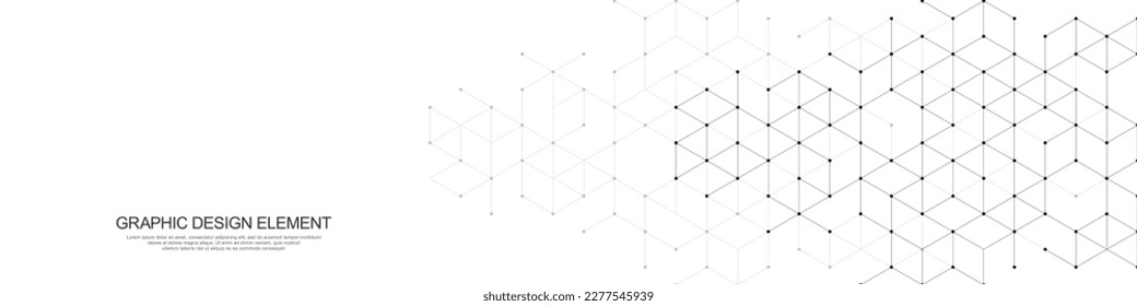 Panoramasicht auf abstrakten geometrischen Hintergrund mit hexagonfarbenem Muster für Banner oder Website-Kopfzeilen-Vorlagen