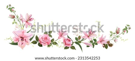 Similar – Image, Stock Photo Bouquet of lily of the valley against fuchsia background
