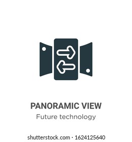Panoramic view glyph icon vector on white background. Flat vector panoramic view icon symbol sign from modern future technology collection for mobile concept and web apps design.