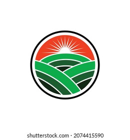 Panoramic view of the hills on a white background. vector minimalist logo design editable as you wish