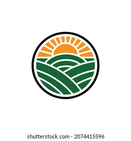 Panoramic view of the hills on a white background. vector minimalist logo design editable as you wish