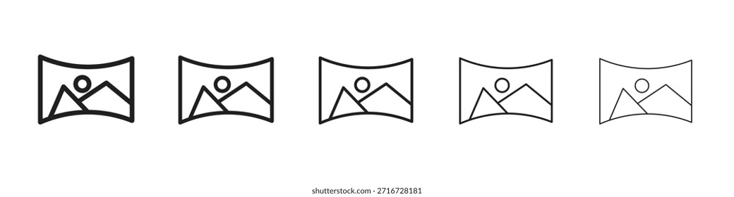 Panoramablick-Icon-Design, Logo, App, UI. Vektorgrafik, EPS