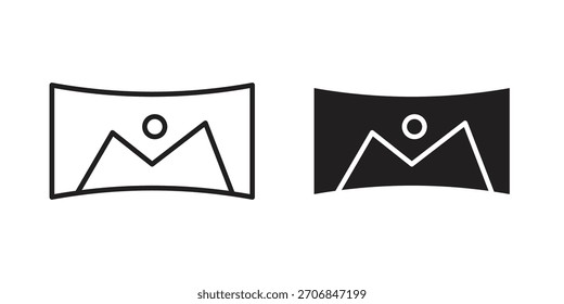 Símbolo de icono de vista panorámica para diseños de logotipo, Web y App.
