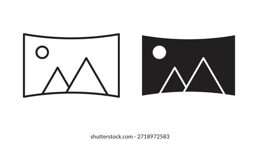 Icono de vista panorámica. Símbolo, ilustración del logotipo. conjunto de iconos gráficos