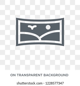 Panoramic view icon. Trendy flat vector Panoramic view icon on transparent background from Artificial Intelligence, Future Technology collection. 