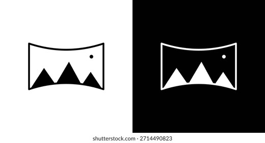 Diseño de silueta de Vector de iconos de vista panorámica. Ilustración de Diseño gráfico plano de Vector.