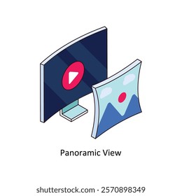 Panoramic View isometric Colored illustration. EPS File stock illustration