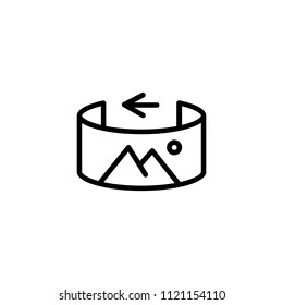 Panoramic view line icon. Arrow, photo, picture, panorama. Virtual reality concept. Can be used for topics like photography, vr technology, digital devices