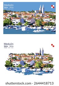 Vista panorâmica da praia de Medulin, Ístria, Croácia