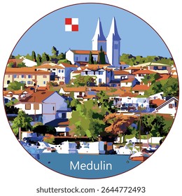 Vista panorâmica da praia de Medulin, Ístria, Croácia
