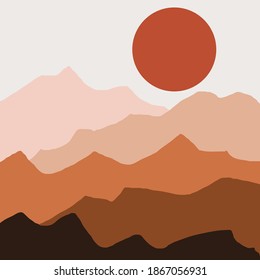 panoramic view of the mountain with the evening sun