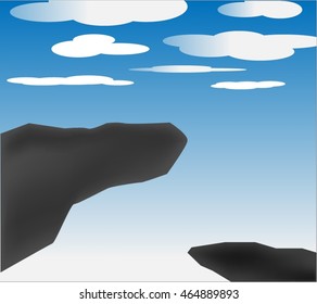 panoramic view of nice colorful huge cliff and sky