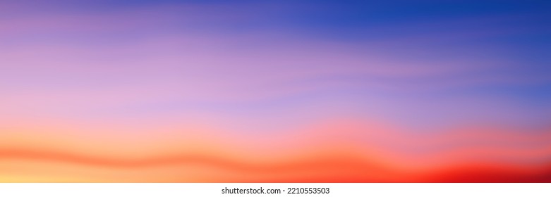 Panoramic view of the sunset sky, natural background