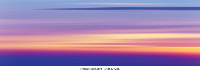 Panoramic view of the sunset sky, vector background, EPS10