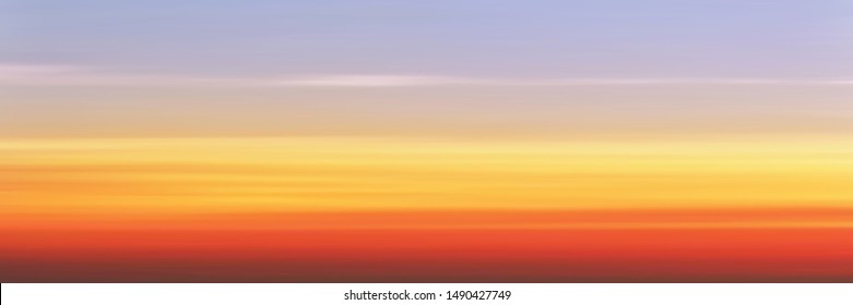 Panoramic view of the sunset sky, vector background, EPS10