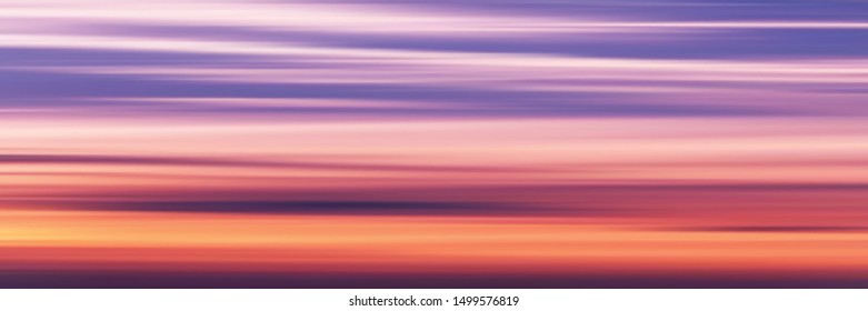 Panoramic view of the sunset sky, vector background, EPS10