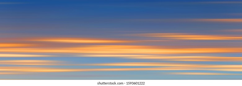Panoramic view of the sunset sky, vector background, EPS10