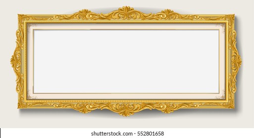 panoramic vintage gold picture frame 