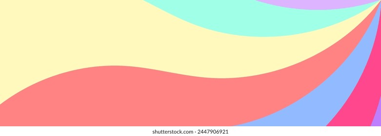 panoramic wave striped vintage pastel colorful background