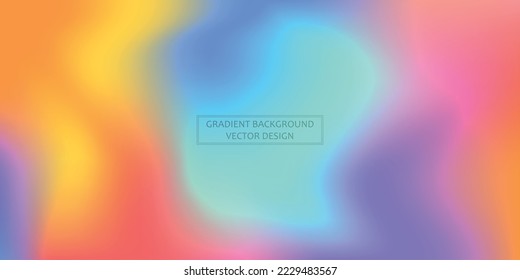 Panoramic web template multicolor gradient background, stylish design element - Vector illustration