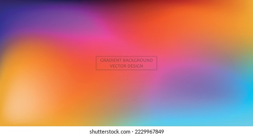 Panoramic web template multicolor gradient background, stylish design element - Vector illustration