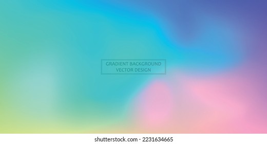 Panoramic web template multicolor gradient background, stylish design element - Vector illustration