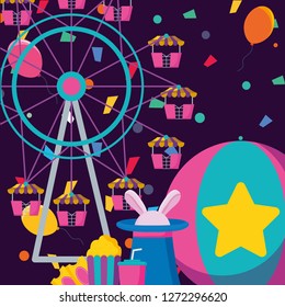 panoramic wheel of amusement park