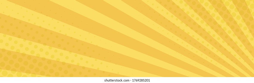 Panoramagelber Comiczoom mit Linien - Vektorgrafik