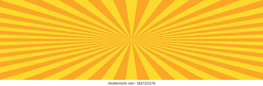 Panoramic yellow comic zoom with lines - Vector