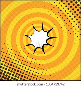 Panoramic yellow comic zoom with lines - Vector